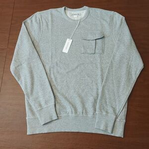Outerknown Jaspe Crewneck Pocket Sweatshirt Organic Cotton Grey Men's Size M